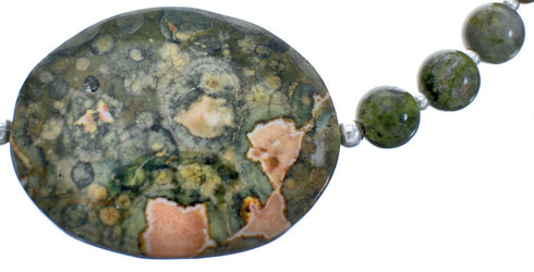 Southwest Unakite Bead Necklace KX121080